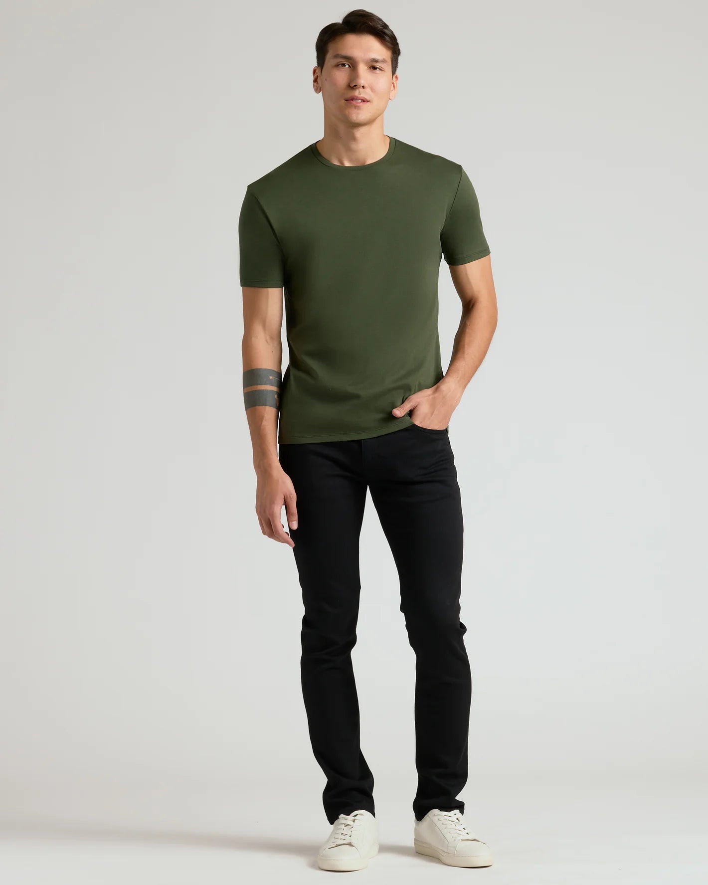 Premium Pima‑t‑skjorte med rund hals