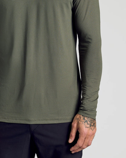 Aktiv langermet crewneck-genser med mesh