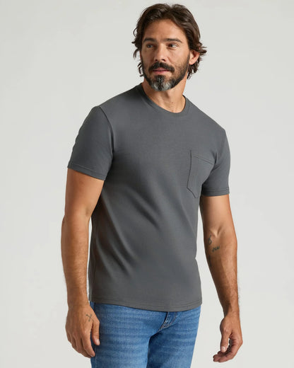 Tung T‑skjorte med rund hals og lomme (6-pakning)